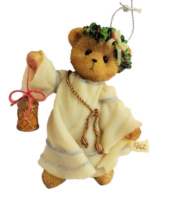 Cherished Teddies: Bear As Peace Angel "May Peaceful Blessings Be Yours" Figurine - Collector Store LLC