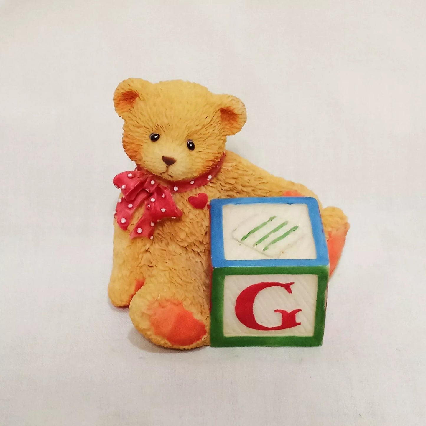 Cherished Teddies: Bear With ABC "G" Block Figurine - Collector Store LLC