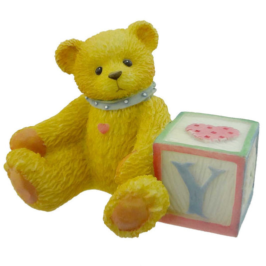 Cherished Teddies: Bear With ABC "Y" Block Figurine - Collector Store LLC