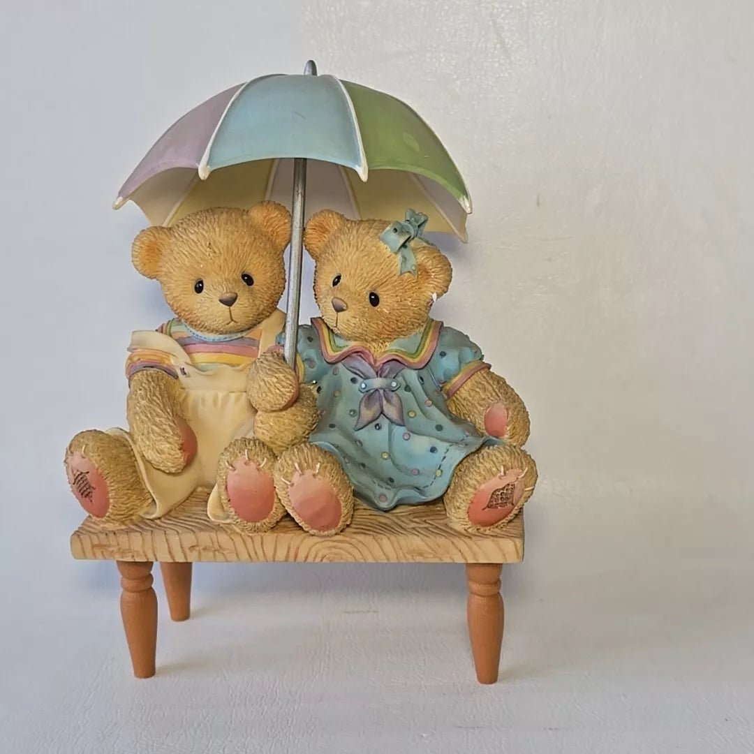 Cherished Teddies: Carter & Elsie "We're Friends Rain Or Shine" Figurine - Collector Store LLC