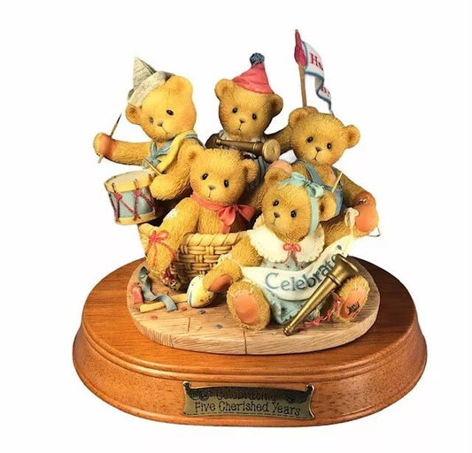 Cherished Teddies: Commemorative 5 Year Anniversary Figurine - Collector Store LLC