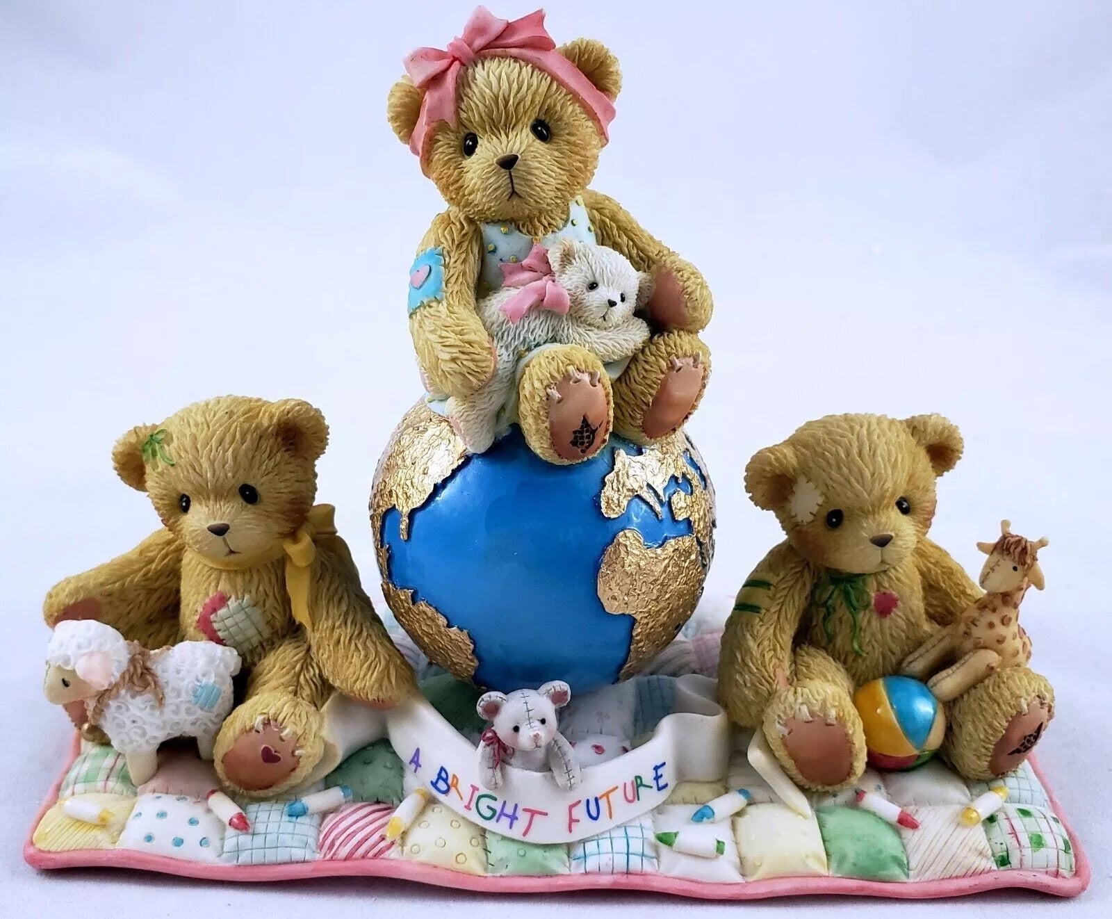 Cherished Teddies: Desiree, Karina And Shawn "Love Spans All Nations" Figurine - Collector Store LLC