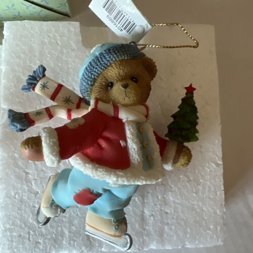 Cherished Teddies: "Festive Fun" Ice Skating Bear Ornament - Collector Store LLC