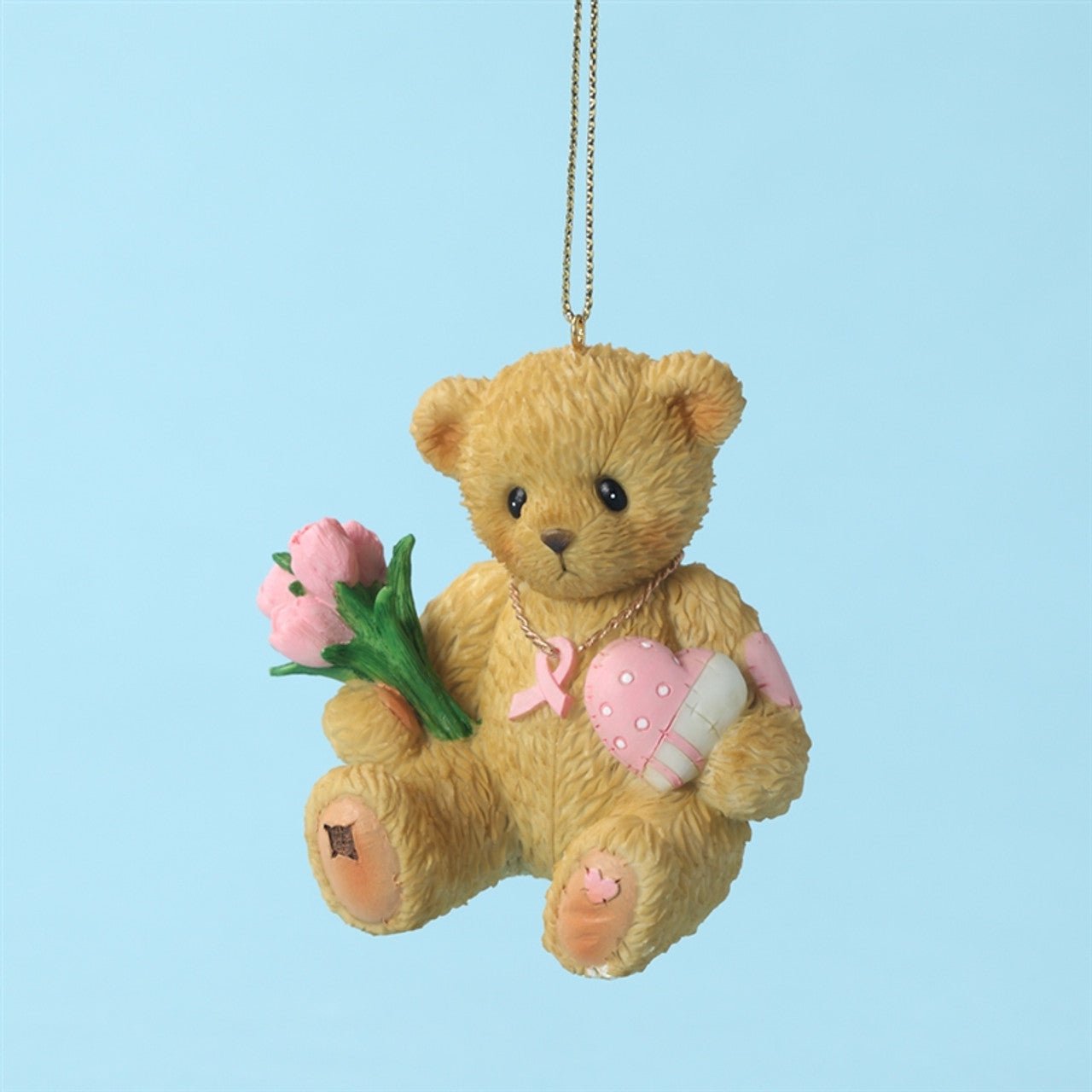 Cherished Teddies: "Healing Starts With Hope In Your Heart" Breast Cancer Ornament - Collector Store LLC