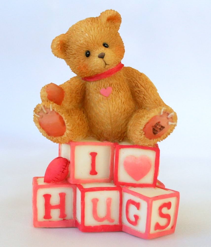 Cherished Teddies: "I Love Hugs" Bear With Love Letters Mini Figurine - Collector Store LLC