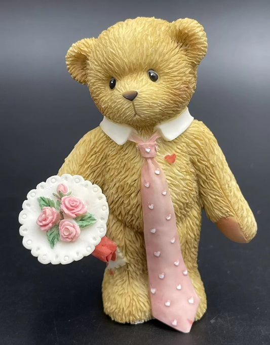 Cherished Teddies: "I'm Sweet On You." Boy W/ Flowers Figurine - Collector Store LLC