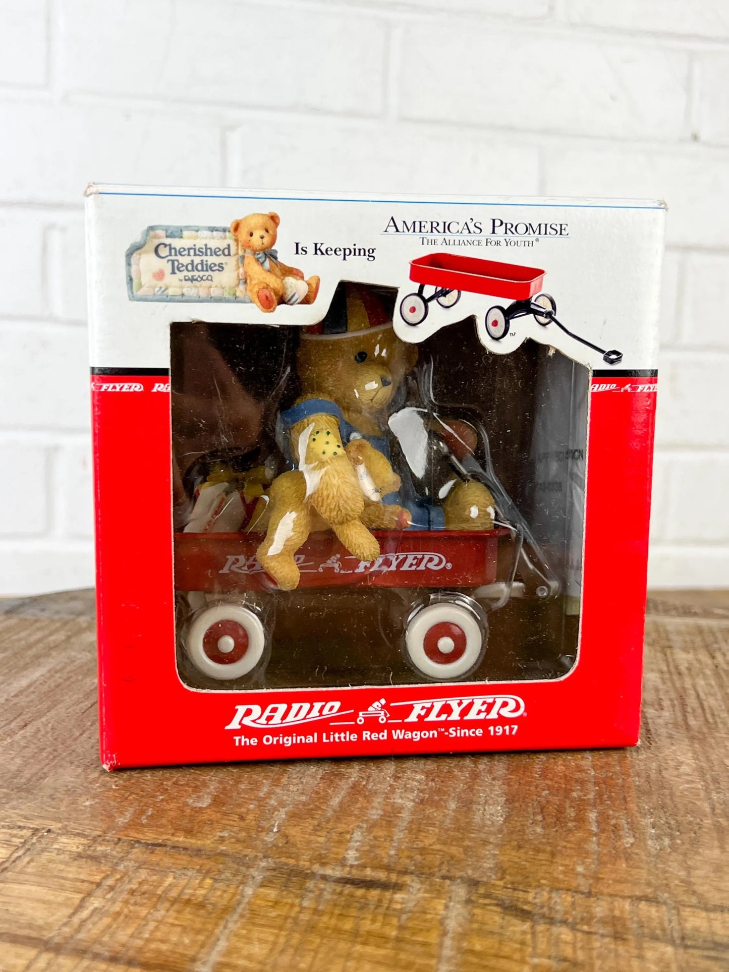 Cherished Teddies: Is Keeping America's Promise Radio Flyer Figurine - Collector Store LLC