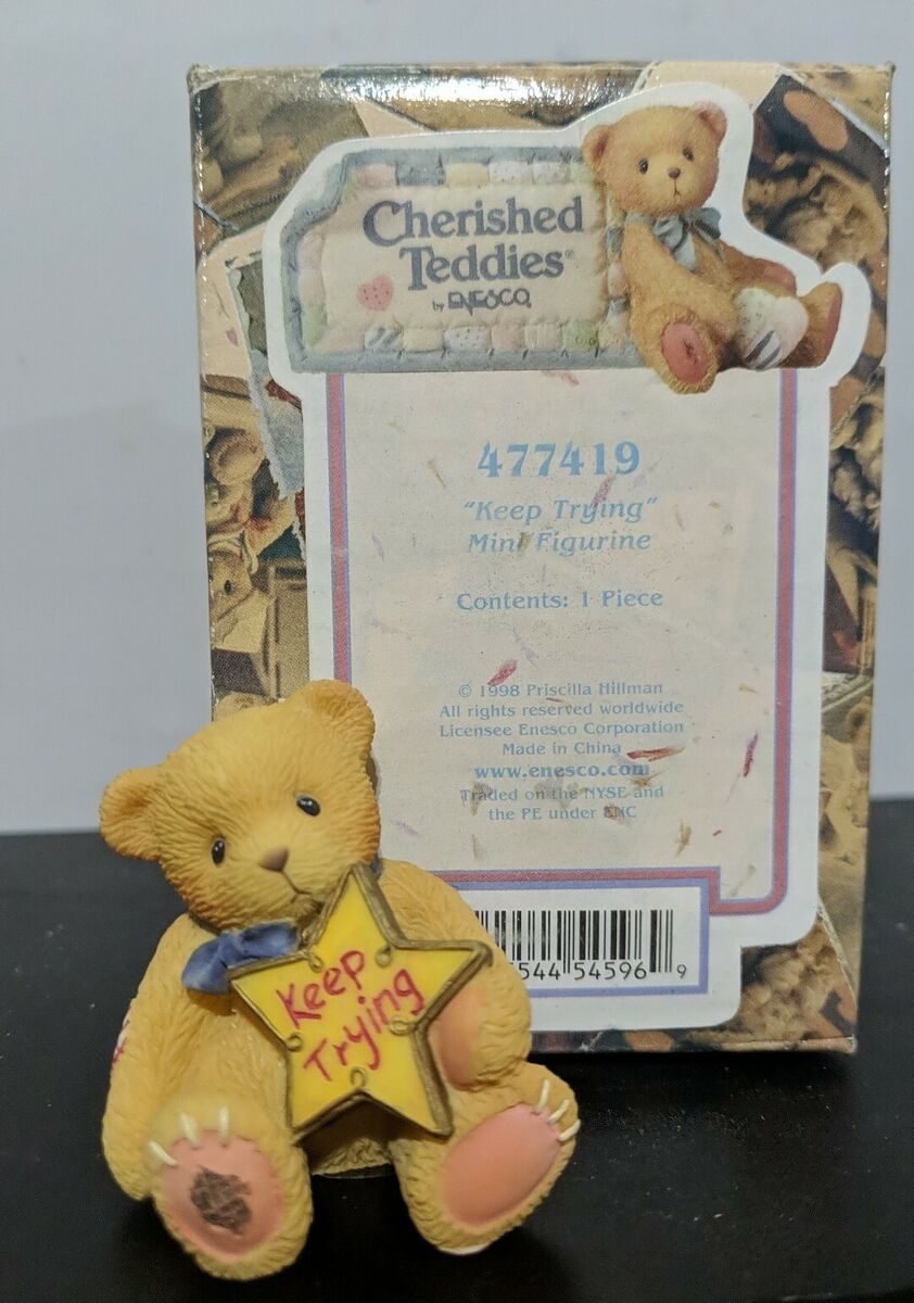 Cherished Teddies: "Keep Trying" Mini Figurine - Collector Store LLC