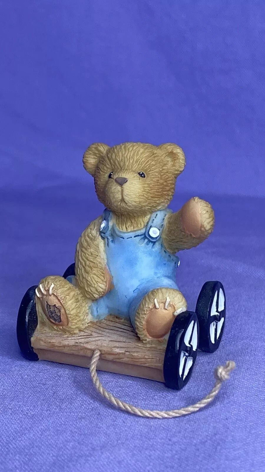 Cherished Teddies: "Tiny Treasured Teddies" Bear In Wagon Mini Figurine - Collector Store LLC