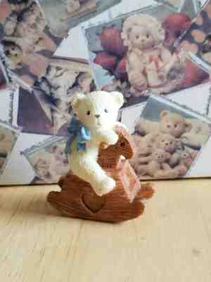 Cherished Teddies: "Tiny Treasured Teddies" Bear/ Rocking Horse Mini Figurine - Collector Store LLC