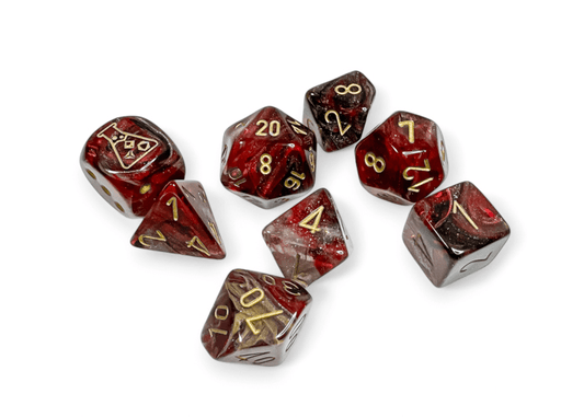 Chessex: Borealis Cosmos/Gold Polyhedral 7 - Dice Set (with Bonus Dice) - Collector Store LLC