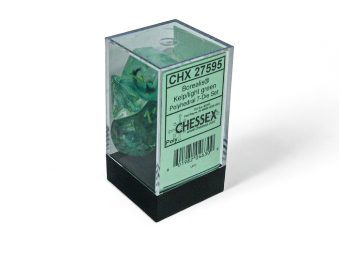 Chessex: Borealis Kelp/LightGreen Polyhedral 7 - Dice Set - Collector Store LLC