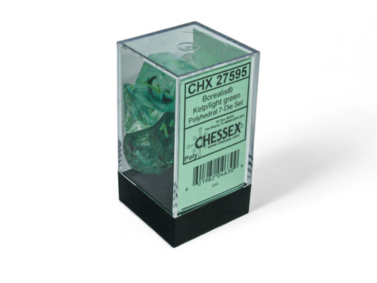 Chessex: Borealis Kelp/LightGreen Polyhedral 7 - Dice Set - Collector Store LLC