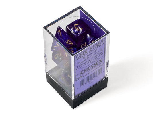 Chessex: Borealis RoyalPurple/Gold Polyhedral 7 - Dice Set - Collector Store LLC