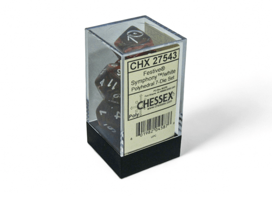 Chessex: Festive Symphony/White Polyhedral 7 - Dice Set - Collector Store LLC