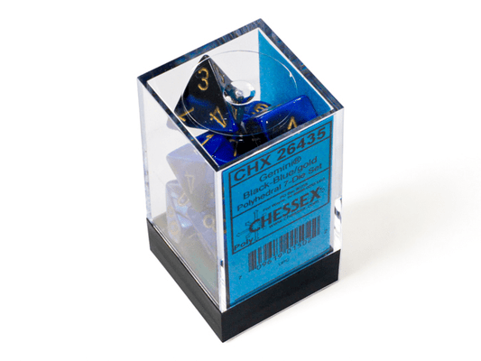 Chessex: Gemini Black/Blue Polyhedral 7 - Dice Set - Collector Store LLC