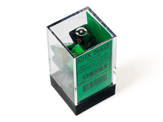 Chessex: Gemini Black/Green Polyhedral 7 - Dice Set - Collector Store LLC