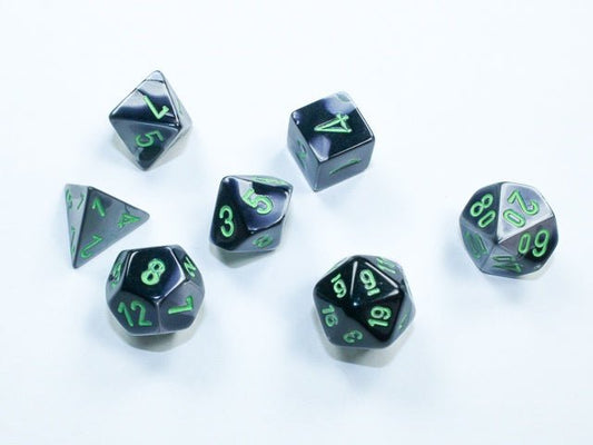 Chessex: Gemini Black/Grey MINI Polyhedral 7 - Dice Set - Collector Store LLC