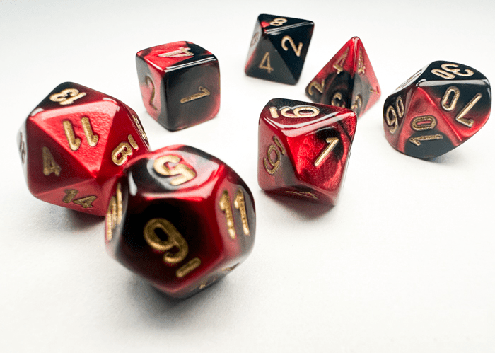 Chessex: Gemini Black/Red MINI Polyhedral 7 - Dice Set - Collector Store LLC
