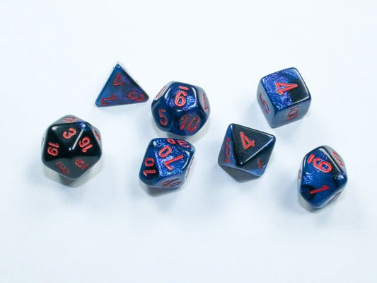 Chessex: Gemini Black/Starlight MINI Polyhedral 7 - Dice Set - Collector Store LLC