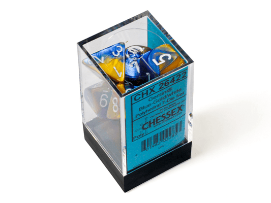 Chessex: Gemini Blue/Gold Polyhedral 7 - Dice Set - Collector Store LLC