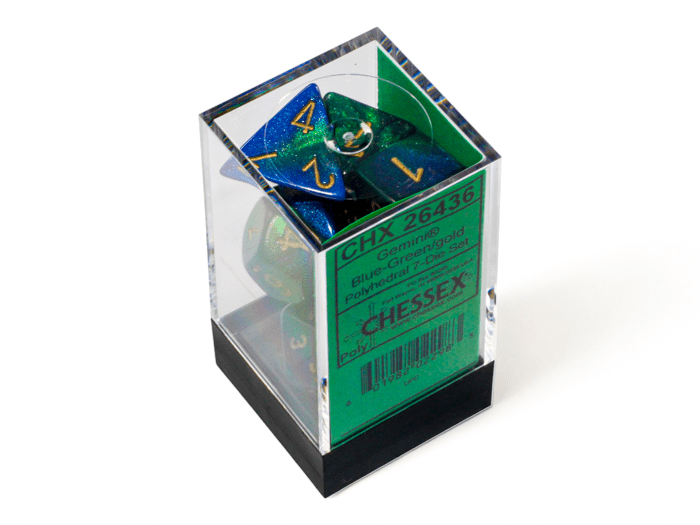 Chessex: Gemini Blue/Green Polyhedral 7 - Dice Set - Collector Store LLC