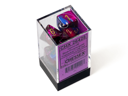 Chessex: Gemini Blue/Purple Polyhedral 7 - Dice Set - Collector Store LLC