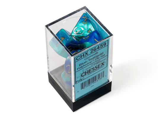 Chessex: Gemini Blue/Teal Polyhedral 7 - Dice Set - Collector Store LLC