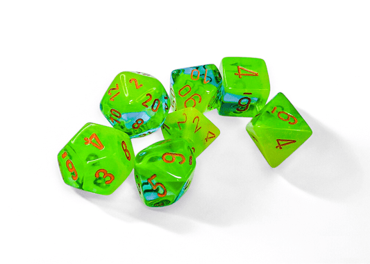 Chessex: Gemini Plasma Green/Teal Polyhedral 7 - Dice Set - Collector Store LLC