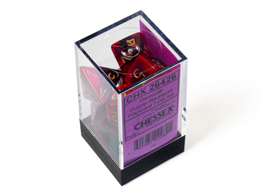 Chessex: Gemini Purple/Red Polyhedral 7 - Dice Set - Collector Store LLC