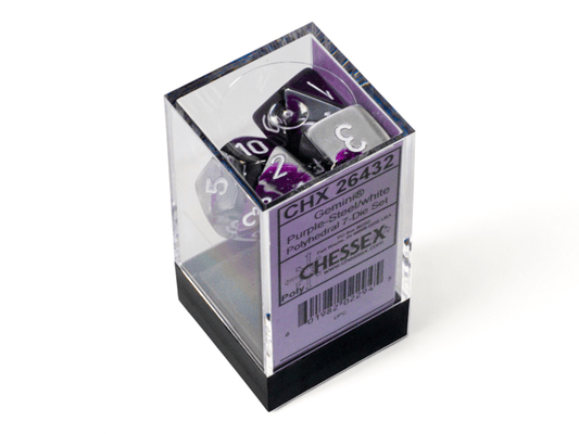 Chessex: Gemini Purple/Steel Polyhedral 7 - Dice Set - Collector Store LLC