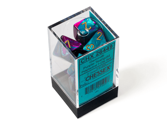 Chessex: Gemini Purple/Teal Polyhedral 7 - Dice Set - Collector Store LLC