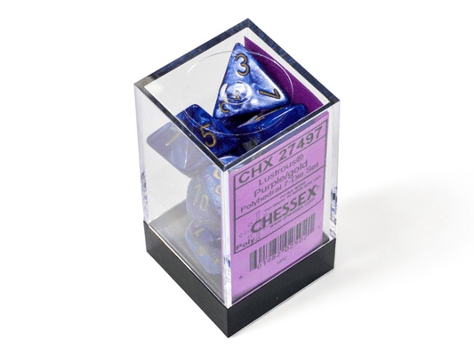 Chessex: Lustrous Purple/Gold Polyhedral 7 - Dice Set - Collector Store LLC