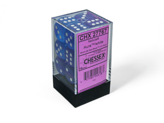 Chessex: Nebula Aura/White Polyhedral 7 - Dice Set - Collector Store LLC