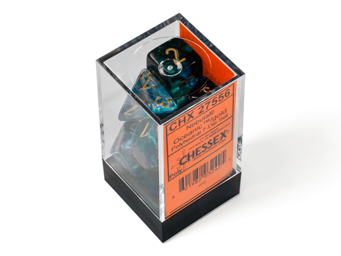 Chessex: Nebula Oceanic/Gold Polyhedral 7 - Dice Set - Collector Store LLC