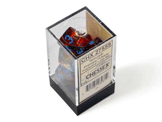 Chessex: Nebula Primary/Turquoise Polyhedral 7 - Dice Set - Collector Store LLC