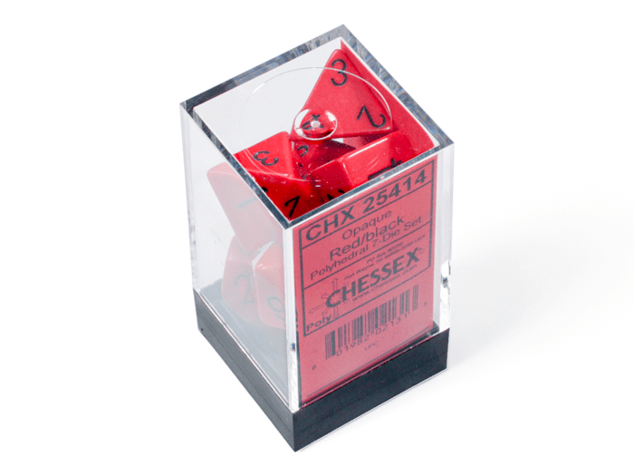 Chessex: Opaque Red/Black Polyhedral 7 - Dice Set - Collector Store LLC