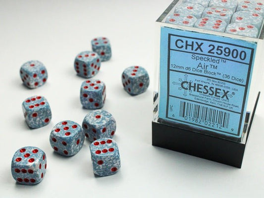 Chessex: Speckled Air 12mm d6 Dice Block (36 Dice) - Collector Store LLC