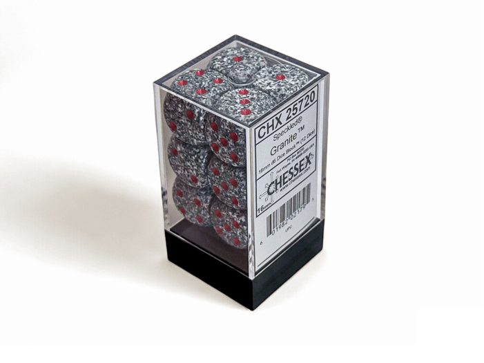 Chessex: Speckled Granite 16mm d6 Dice Block (12 Dice) - Collector Store LLC