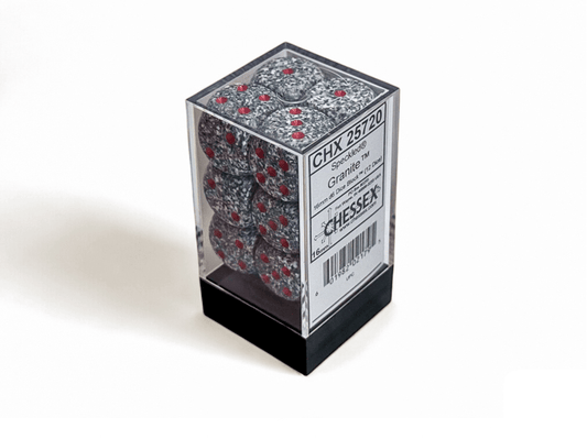 Chessex: Speckled Granite 16mm d6 Dice Block (12 Dice) - Collector Store LLC