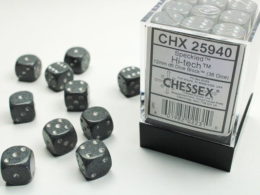 Chessex: Speckled Hi Tech 12mm d6 Dice Block (36 Dice) - Collector Store LLC