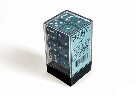Chessex: Speckled Sea 16mm d6 Dice Block (12 Dice) - Collector Store LLC