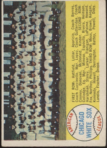 Chicago White Sox 1958 Topps Team Card #256 VG - EX - Collector Store LLC