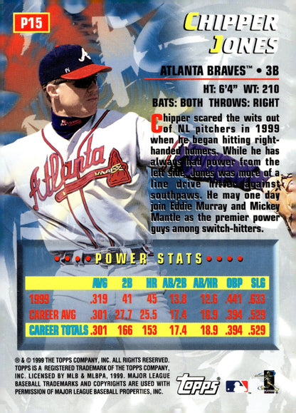 Chipper Jones 1999 Topps Power Players P15 - Collector Store LLC