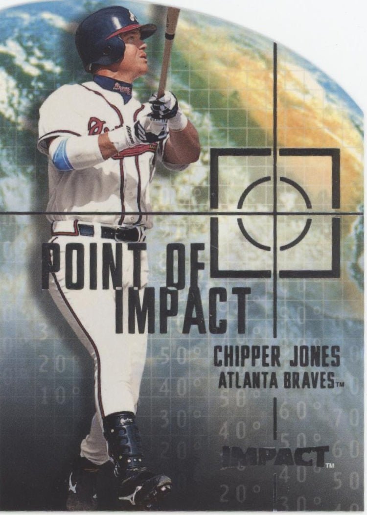 Chipper Jones 2000 Fleer Impact Point of Impact Die - Cut #6 - Collector Store LLC