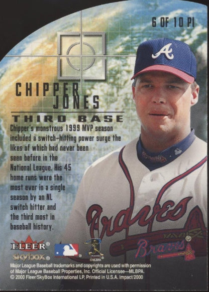 Chipper Jones 2000 Fleer Impact Point of Impact Die - Cut #6 - Collector Store LLC