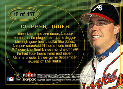 Chipper Jones 2000 Skybox The Technique 12 - Collector Store LLC