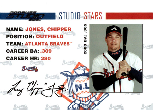 Chipper Jones 2004 Donruss Studio Stars #SS - 11 - Collector Store LLC