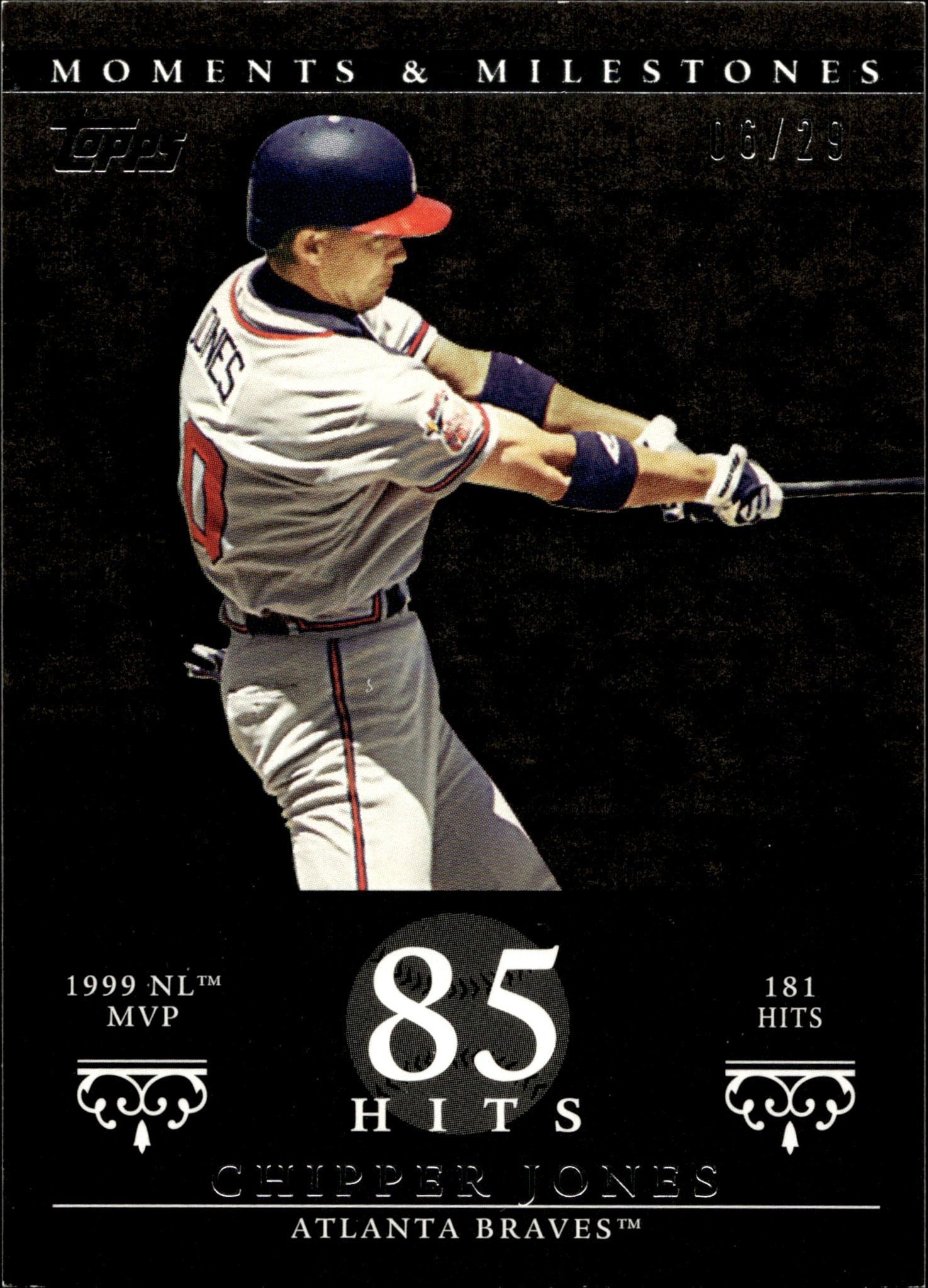 Chipper Jones 2007 Topps Moments & Milestones 85 Hits 06/29 #23 - Collector Store LLC