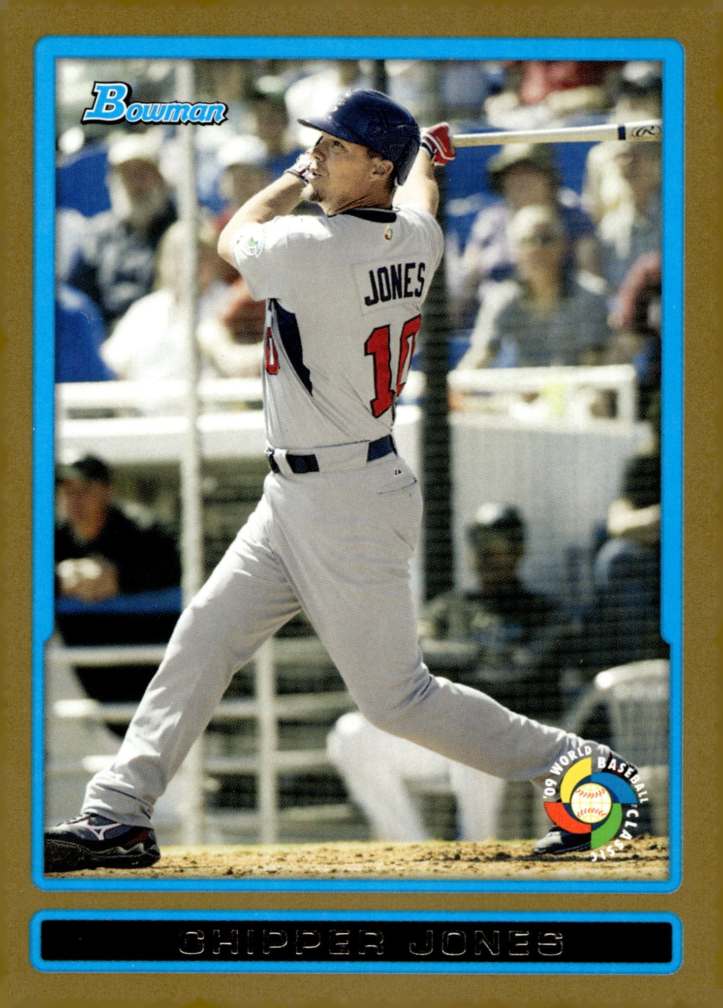 Chipper Jones 2009 Bowman World Classic Gold Border BDPW31 - Collector Store LLC